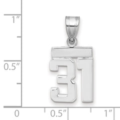 14kw Small Polished Number 31 Charm