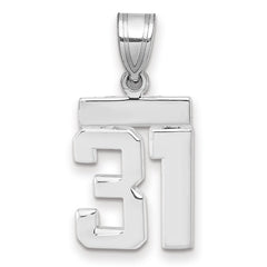 14kw Small Polished Number 31 Charm