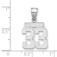 14kw Small Polished Number 33 Charm