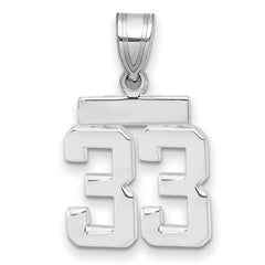 14kw Small Polished Number 33 Charm