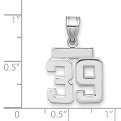 14kw Small Polished Number 39 Charm
