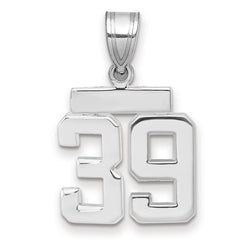 14kw Small Polished Number 39 Charm