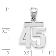 14kw Small Polished Number 45 Charm