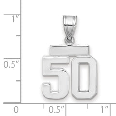 14kw Small Polished Number 50 Charm