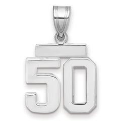 14kw Small Polished Number 50 Charm