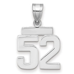 14kw Small Polished Number 52 Charm