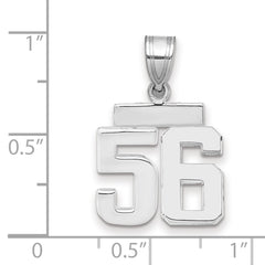 14kw Small Polished Number 56 Charm