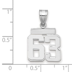 14kw Small Polished Number 63 Charm