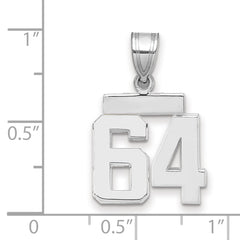 14kw Small Polished Number 64 Charm