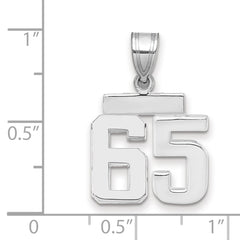 14kw Small Polished Number 65 Charm