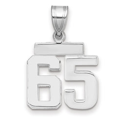 14kw Small Polished Number 65 Charm