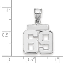 14kw Small Polished Number 69 Charm