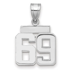 14kw Small Polished Number 69 Charm