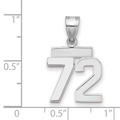 14kw Small Polished Number 72 Charm