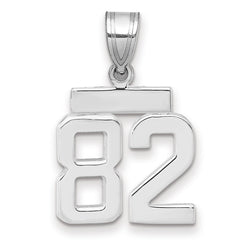 14kw Small Polished Number 82 Charm
