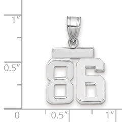 14kw Small Polished Number 86 Charm