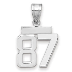 14kw Small Polished Number 87 Charm
