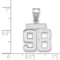 14kw Small Polished Number 98 Charm