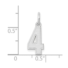14kw Small Satin Number 4 Charm