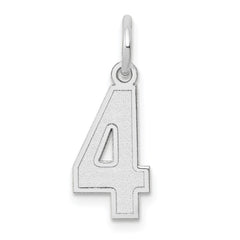 14kw Small Satin Number 4 Charm