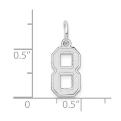 14kw Small Satin Number 8 Charm