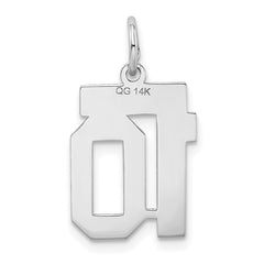 14kw Small Satin Number 10 Charm