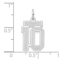 14kw Small Satin Number 10 Charm