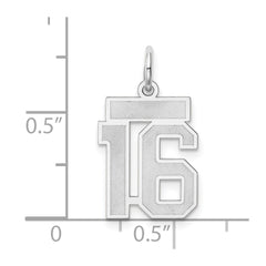 14kw Small Satin Number 16 Charm