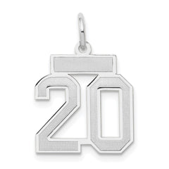 14kw Small Satin Number 20 Charm