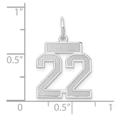 14kw Small Satin Number 22 Charm