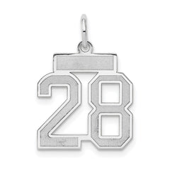 14kw Small Satin Number 28 Charm