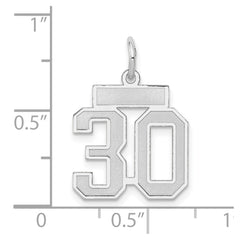 14kw Small Satin Number 30 Charm