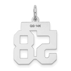 14kw Small Satin Number 58 Charm