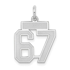 14kw Small Satin Number 67 Charm