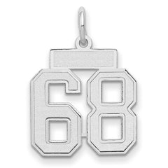 14kw Small Satin Number 68 Charm