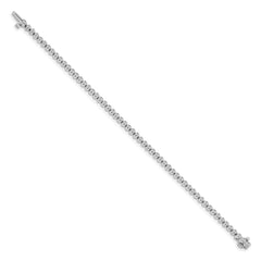 14k White Gold Complete 1 carat Round AA Diamond 4-prong 7 inch Tennis Bracelet