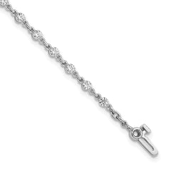 14k White Gold Complete 1.4 carat Round AAA Diamond 2-prong 7 inch Tennis Bracelet