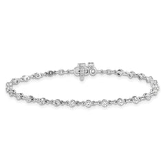 14k White Gold Complete 2.25 carat Round VS Diamond 2-prong 7 inch Tennis Bracelet
