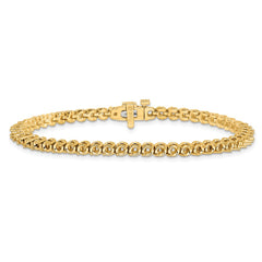 14k Holds 4.18 carat 53-2.7mm Round Diamond 2-prong 7 inch Tennis Bracelet Mounting