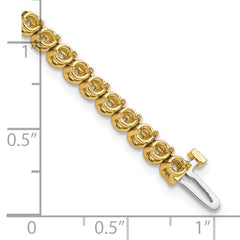 14k Holds 4.18 carat 53-2.7mm Round Diamond 2-prong 7 inch Tennis Bracelet Mounting