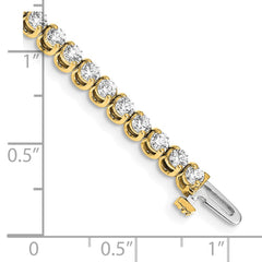 14k Complete 4.18 carat Round A Diamond 2-prong 7 inch Tennis Bracelet