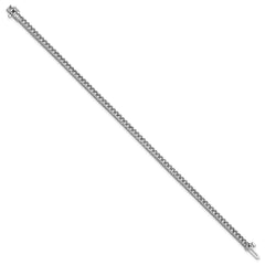 14k White Gold Holds 4 carat 81-2.0mm Princess Diamond 4-prong 7 inch Tennis Bracelet Mounting