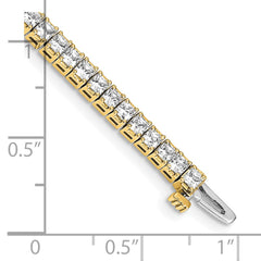 14k Complete 5 carat Princess AA Diamond 4-prong 7 inch Tennis Bracelet