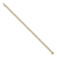 14k Complete 6.6 carat Princess AAA Diamond 4-prong 7 inch Tennis Bracelet