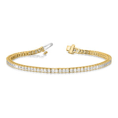 14k Complete 6.6 carat Princess AAA Diamond 4-prong 7 inch Tennis Bracelet