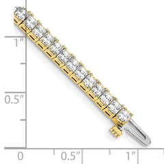 14k Complete 6.6 carat Princess AAA Diamond 4-prong 7 inch Tennis Bracelet