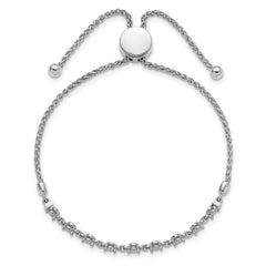 14k White Gold Holds 1/2 carat 9-2.5mm Round Stones Adjustable Bracelet Mounting