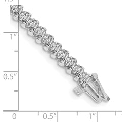 14k White Gold Holds 1.4 carat 50-1.9mm Round Diamond Fancy Spiral 7 inch Tennis Bracelet Mounting