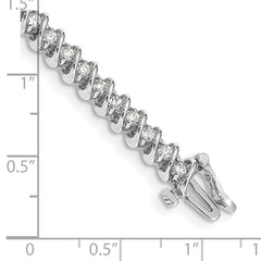 14k White Gold Complete 1.95 carat Round A Diamond Fancy Spiral 7 inch Tennis Bracelet
