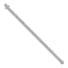 14k White Gold Complete 2.25 carat Round AA Diamond Fancy Spiral 7 inch Tennis Bracelet